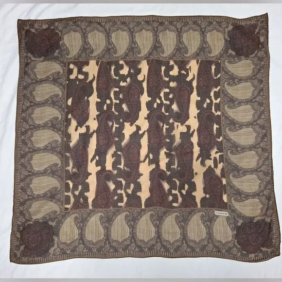 Coach Sheer Silk Chiffon Paisley Scarf - Picture 1 of 7
